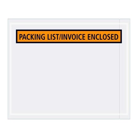 Panel Face Envelopes, Packing List/Invoice Enclosed Print, 5-1/2Lx4-1/2W, Orange, 1000/Pack